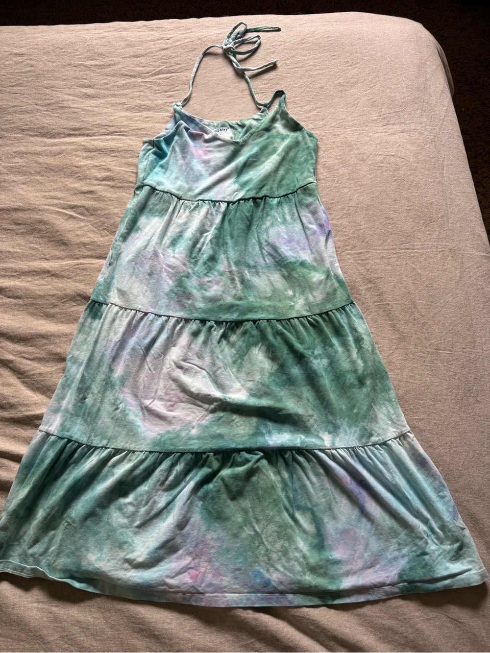 Old Navy Pastel Custom Ice Dyed Dress in Green/ Blue/ Purple Colors - Picture 2 of 4